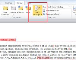 MS Word Track Changes for professional editing